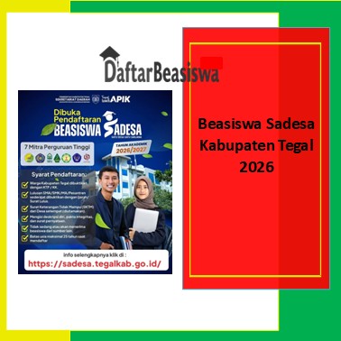 Beasiswa Sadesa Kabupaten Tegal 2026