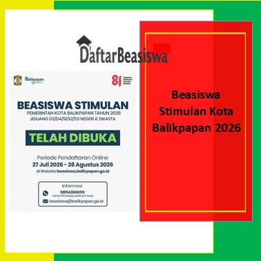 Beasiswa Stimulan Kota Balikpapan 2026