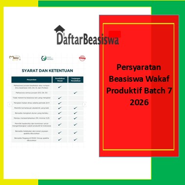 Persyaratan Beasiswa Wakaf Produktif Batch 7 2026