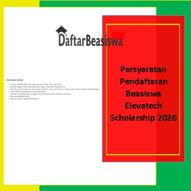 Persyaratan Pendaftaran Beasiswa Elevatech Scholarship 2026
